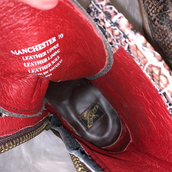 RARE Freebird Manchester Leather Combat Boots, Pink Snake - Picture 9 of 11